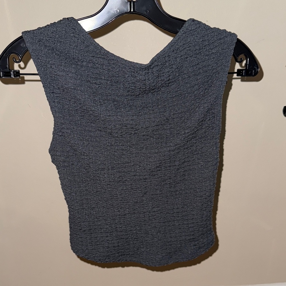 Pull&Bear Charcoal Textured Tank Top